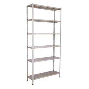 Estante de Aço 30cm cor Cinza Linha Leve CHAPA 26 c/ 06 Prateleiras. (25 kgs)