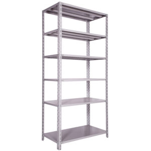 Estante de Aço 40cm Linha Pesada CHAPA 22 c/ 06 Prateleiras e Colunas L3. (100 kgs)