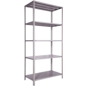 Estante de Aço 58cm Linha Pesada CHAPA 22 c/ 05 Prateleiras e Colunas L2. (60 kgs)