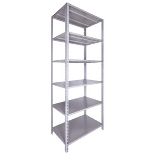 Estante de Aço 58cm Linha Pesada CHAPA 22 c/ 05 Prateleiras e Colunas L3 c/ 2,40m de Altura. ( 100 kgs)