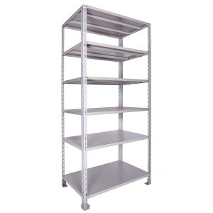 Estante de Aço 58cm Linha Pesada CHAPA 22 c/ 06 Prateleiras e Colunas L3. (100 kgs)