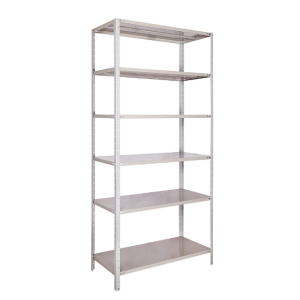 Estante de Aço 40cm cor Cinza Linha Leve CHAPA 26 c/ 06 Prateleiras. (25 kgs)