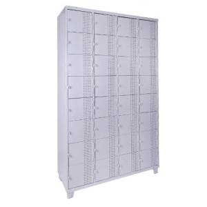 Roupeiro de Aço com 32 Portas Pequenas com Pitão para Cadeado em "CHAPA 26".