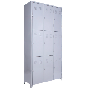 Roupeiro de Aço com 09 Portas Médias com Pitão para Cadeado em "CHAPA 26".