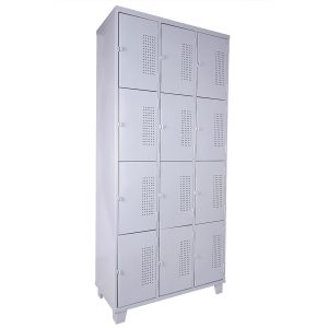 Roupeiro de Aço com 12 Portas Pequenas com Pitão para Cadeado em "CHAPA 26".