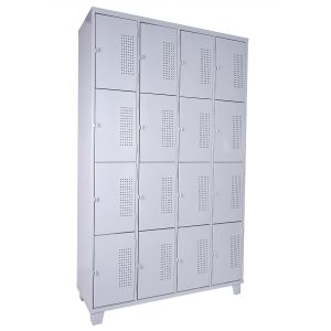 Roupeiro de Aço com 16 Portas Pequenas com Pitão para Cadeado em "CHAPA 26".